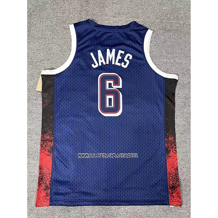LeBron James NO 6 Camiseta USA 2025 Azul